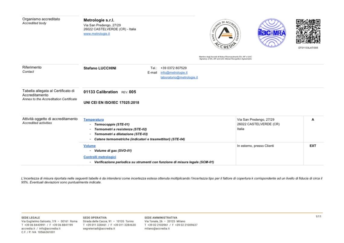 Preview certificato Accredia