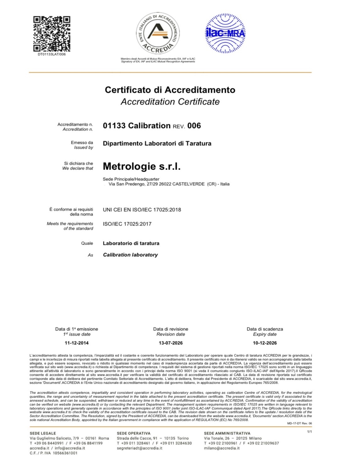 preview certificato Accredia